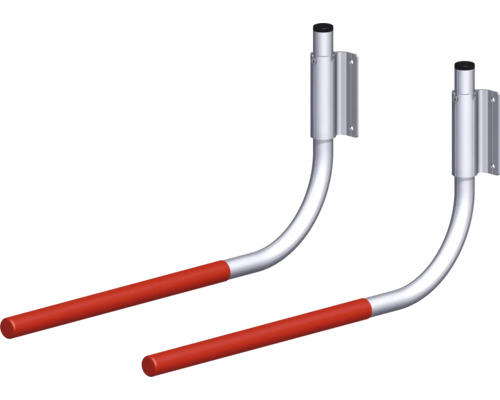 Alfer Universele Fietshouder, rubber, 550 mm diep x 270 mm hoog, blank aluminium, 2 stuks