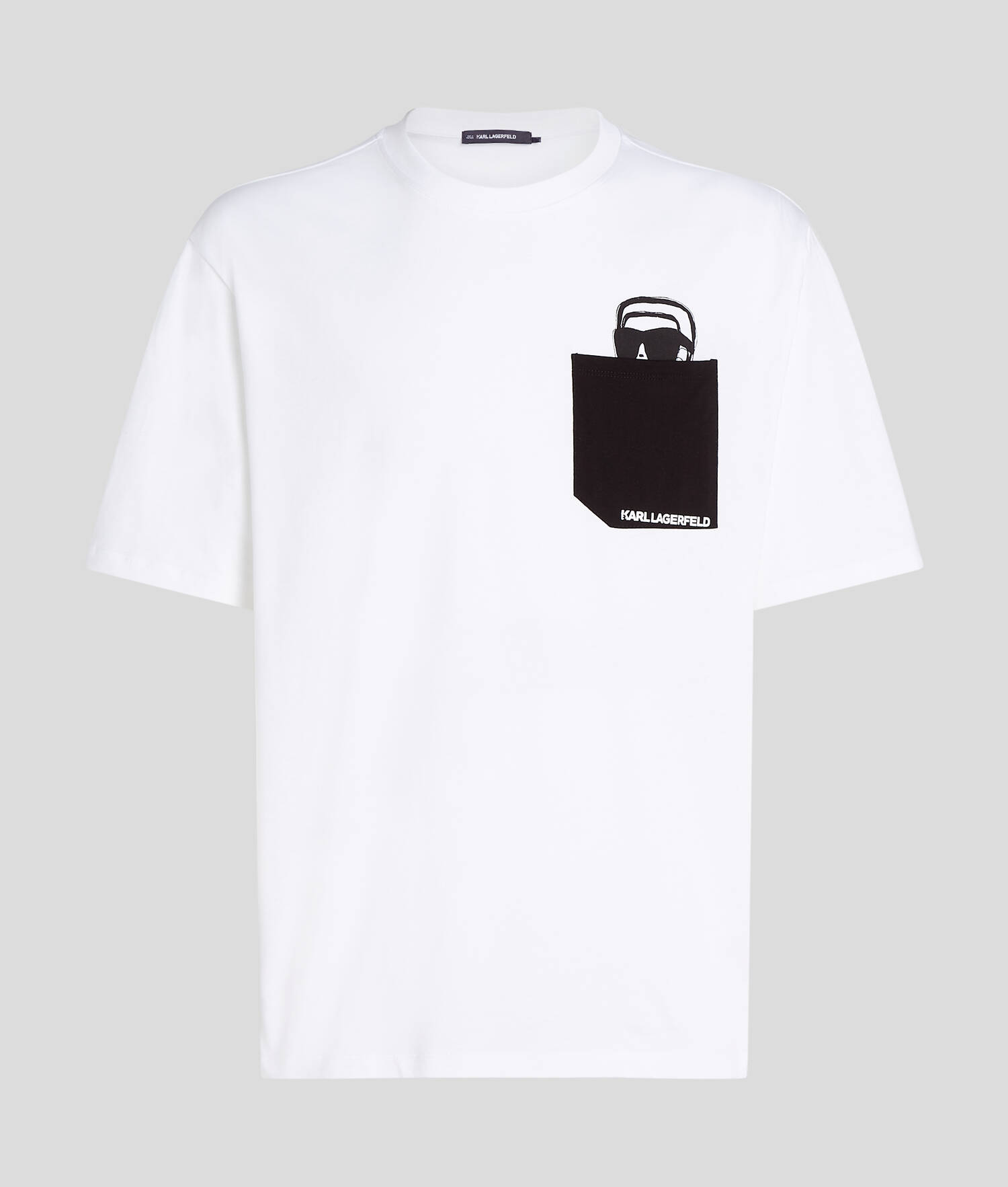 T-SHIRT À POCHE AVEC MOTIF PARTIELLEMENT CACHÉ IKON - Blanc