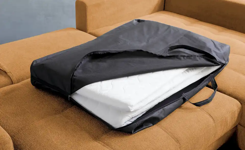 Ecksofa Arissa de Luxe Honiggelb rechts Webstoff