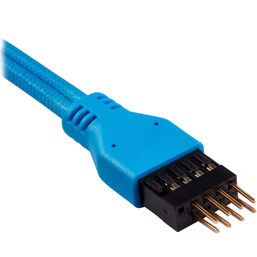 Corsair - Kit d'extension gainé pour panneau avant (30 cm) - Bleu