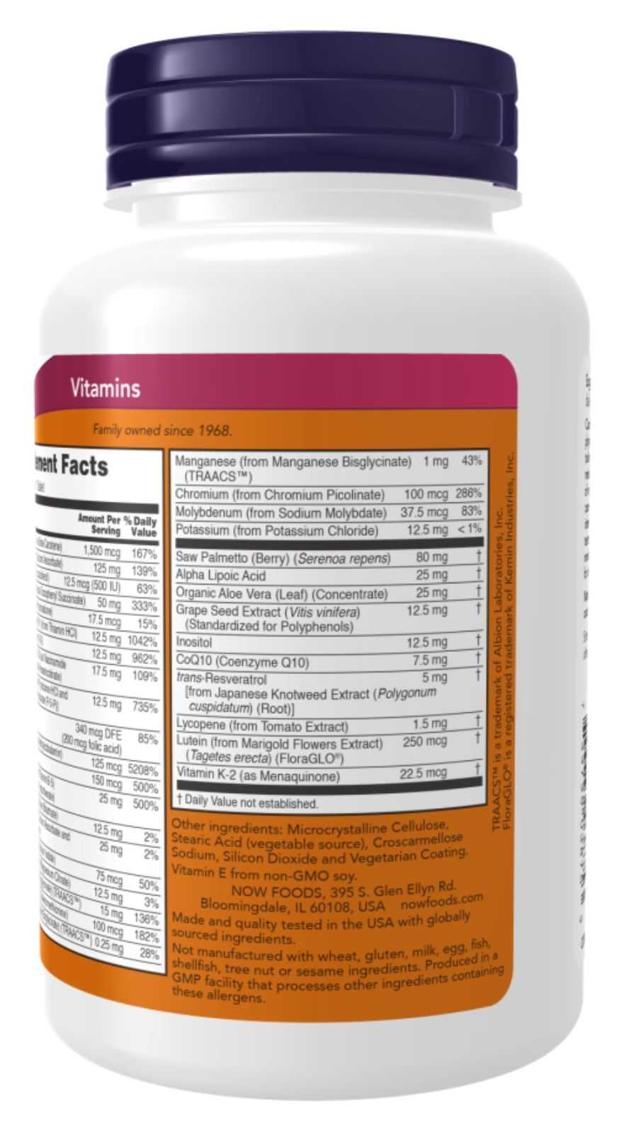 NOW Foods Adam Men's Multi 60 comprimidos