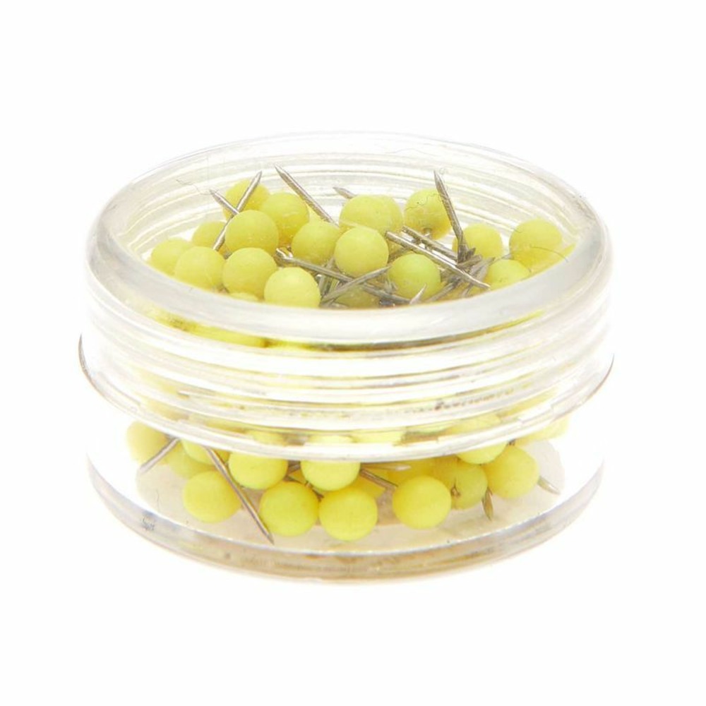 Petites épingles décoratives 1,6 cm - jaune fluo