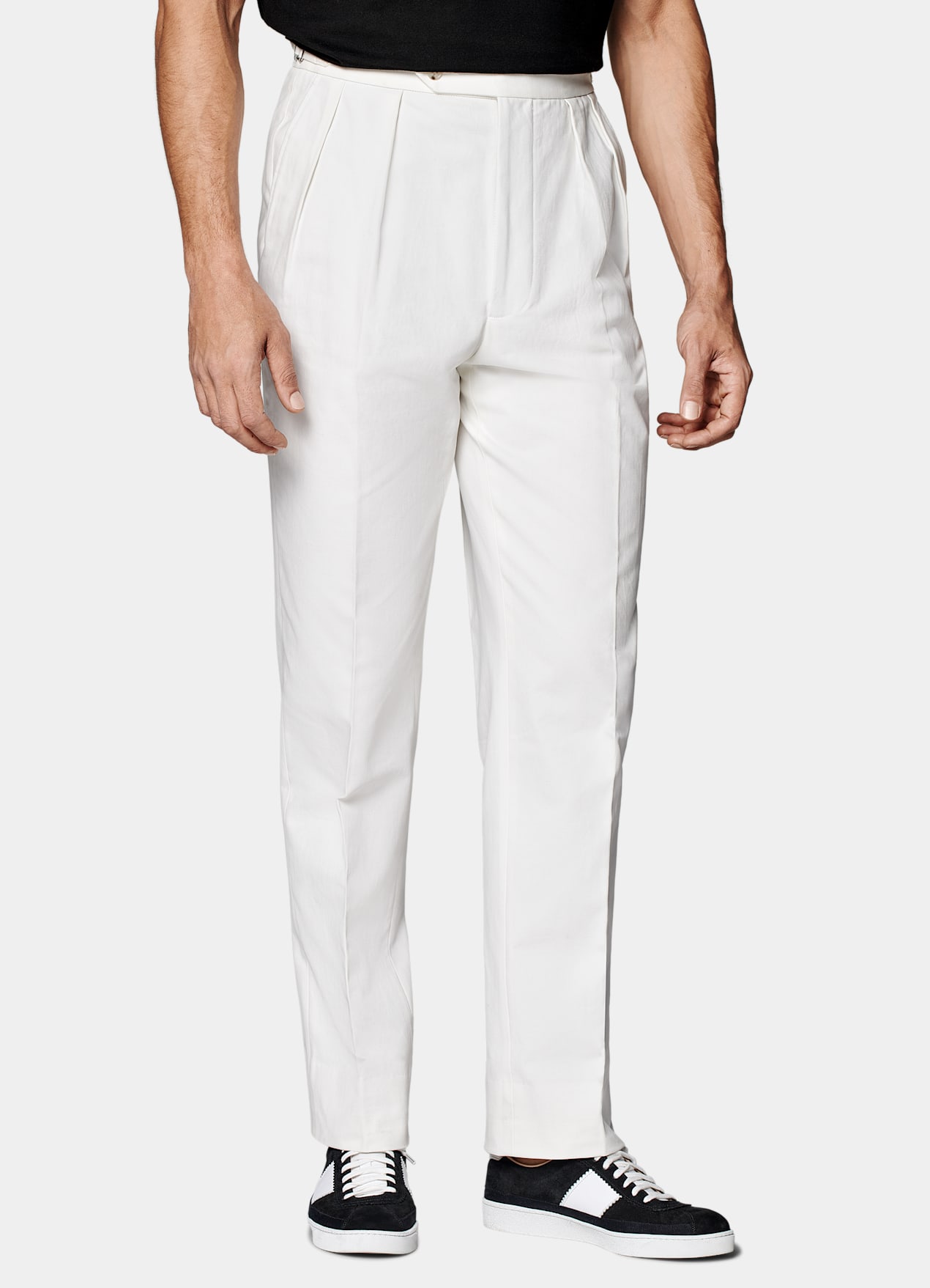 Pantalon Wide Leg Tapered blanc cassé
