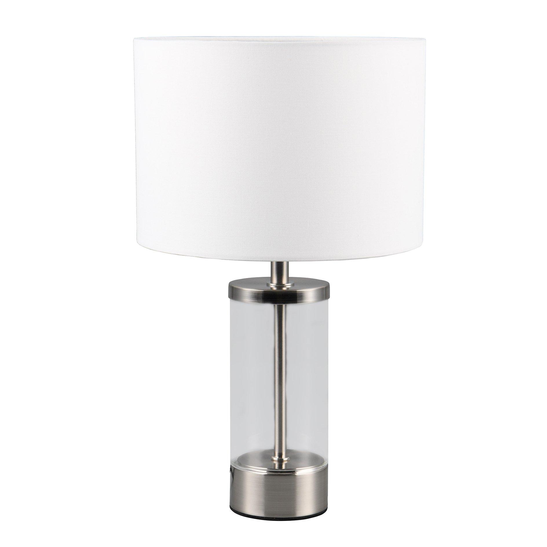 Tischleuchte - Nickel matt-weiß - Ø 20 cm