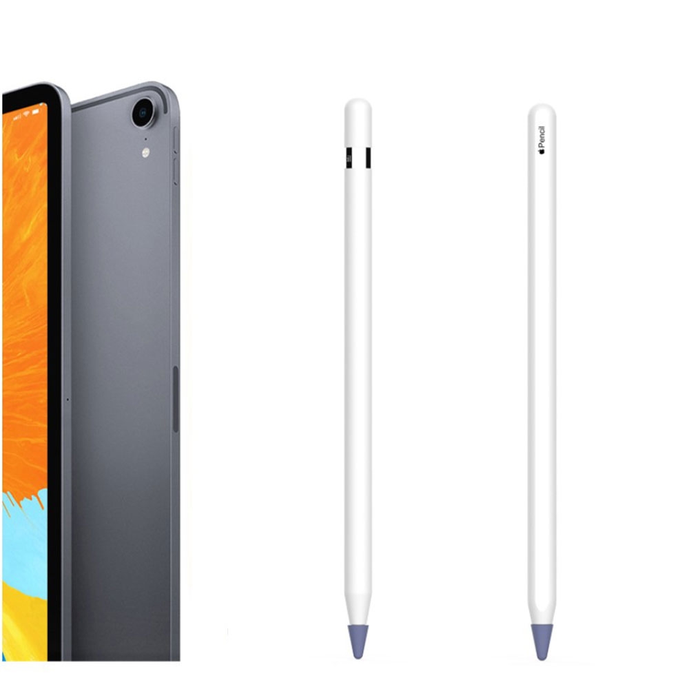 (8er Set) Apple Pencil (1. & 2. Gen. / Pro)  Ersatz Spitzen Schreibfedern Schutzkappen - Weiss