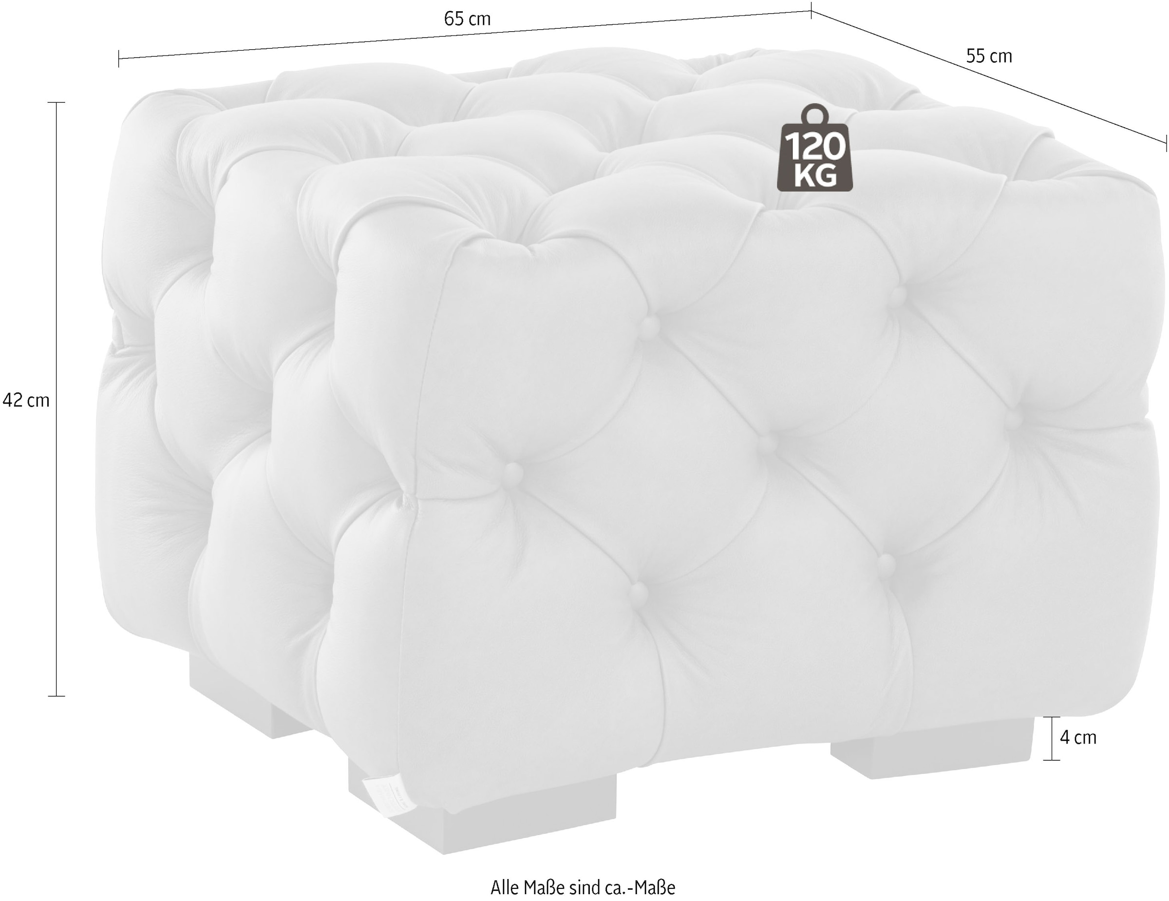 Home affaire Polsterhocker »Kalina« mit klassischer Chesterfield-Knopfheftung, passend zur  Serie 