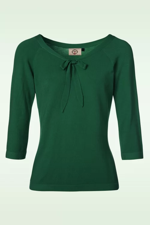 Banned Retro Mooie Illusion Top in flessengroen