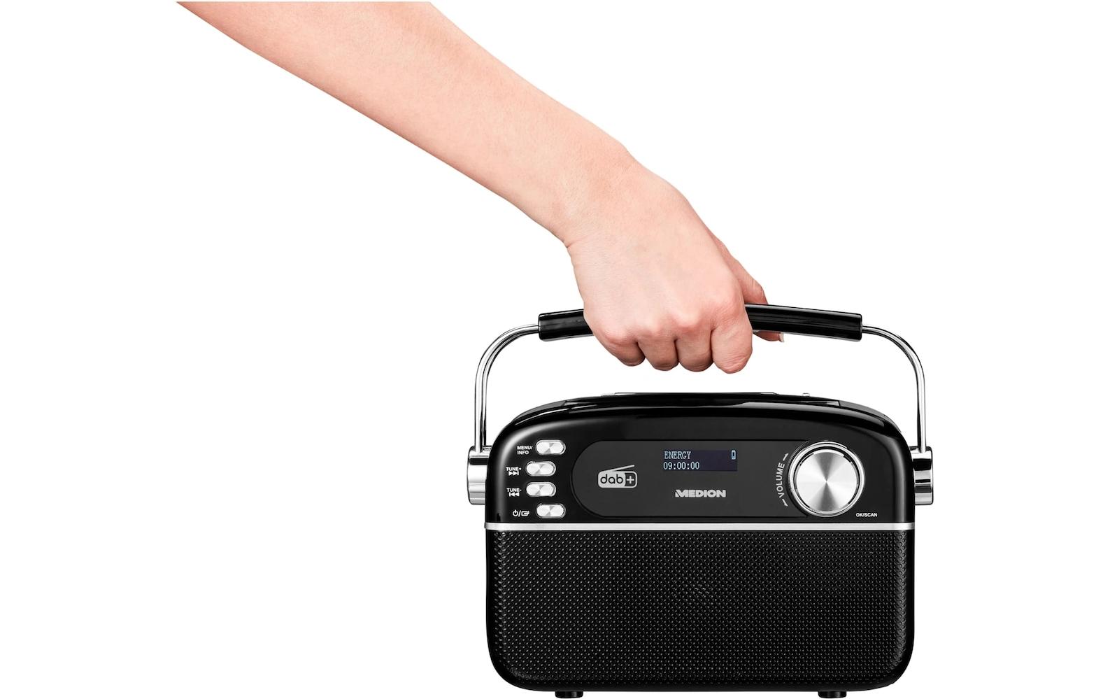 DAB+ Radio LIFE E66809 SchwarzRetro-Radio mit Bluetooth und Solarpanel