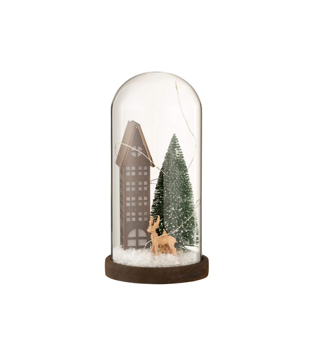 Paris Prix - Cloche Déco Led En Verre maison 27cm Marron