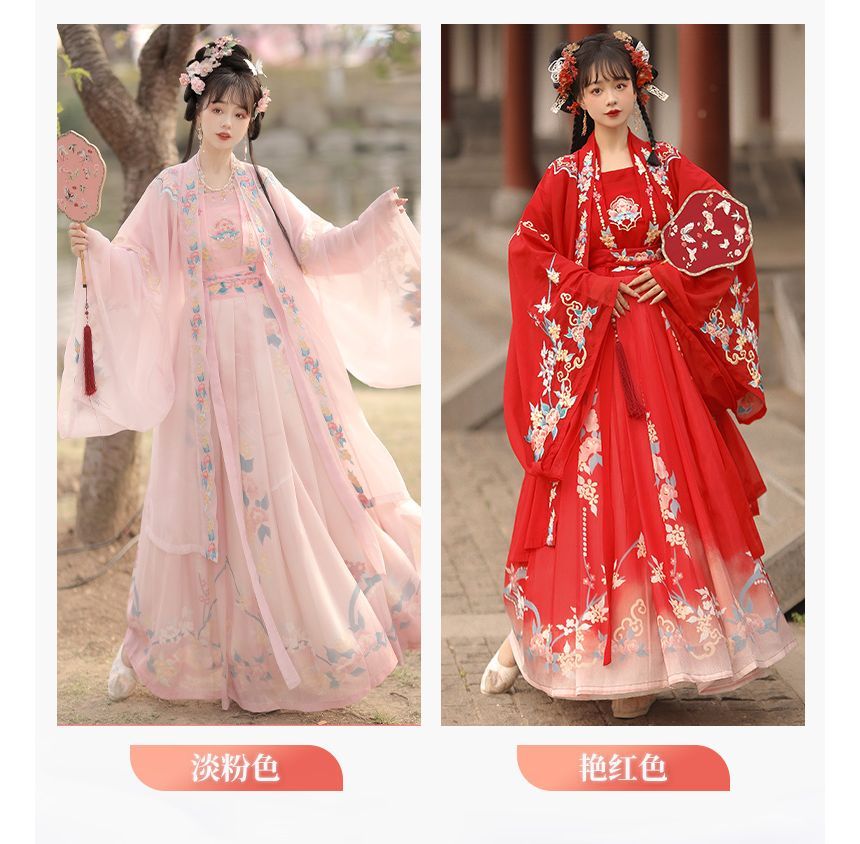 Francoix - Hanfu-kostuumset met klokmouwen en borduurwerk