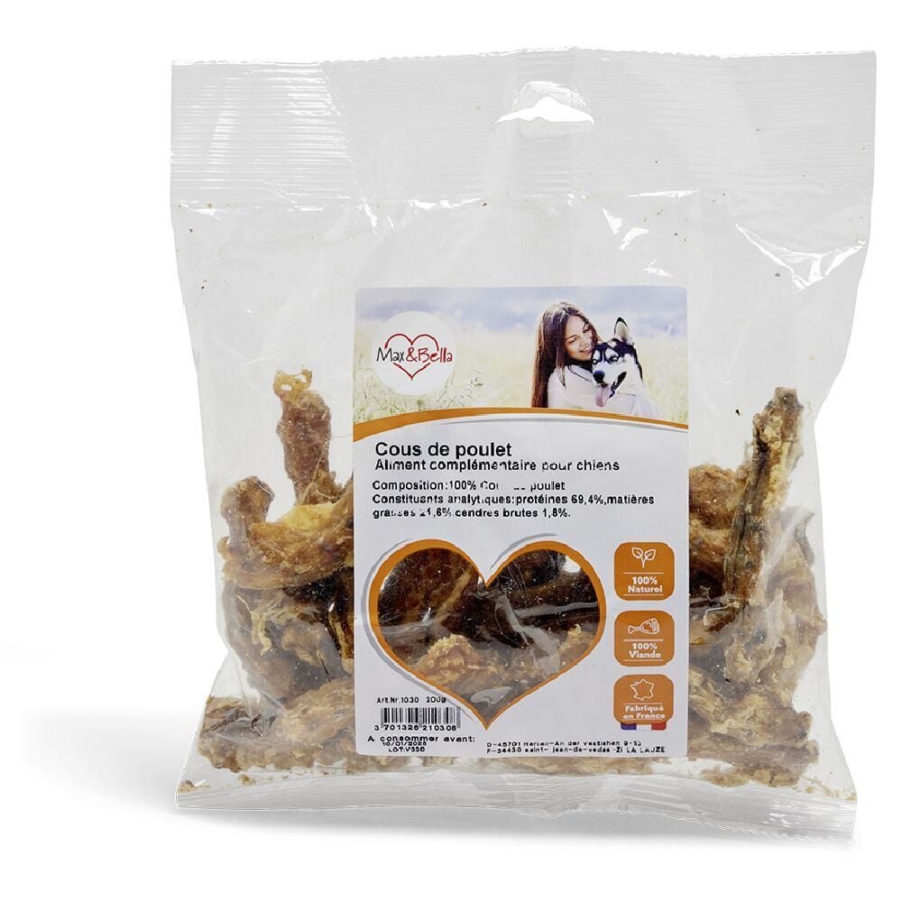 Cous de poulets séchés 200g Max&Bella