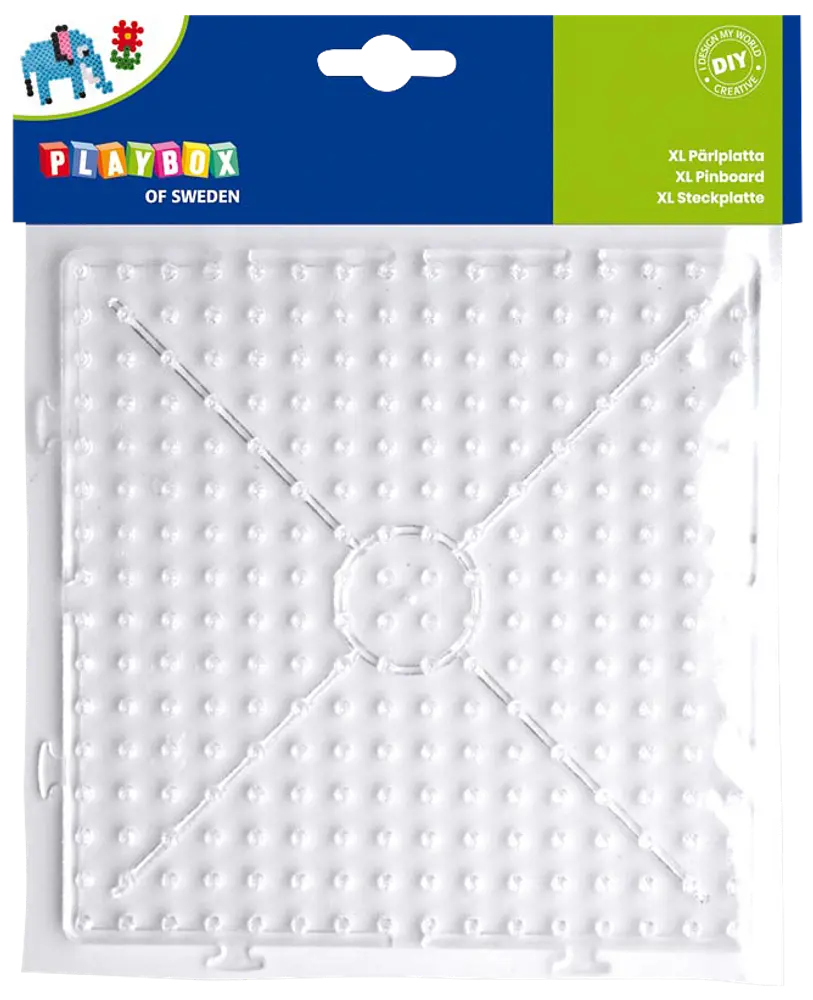 Playbox XL-perleplade kvadratisk 16 x 16 cm