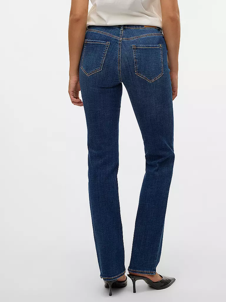 VERO MODA Jeans Straight Fit VMFLASH dunkelblau