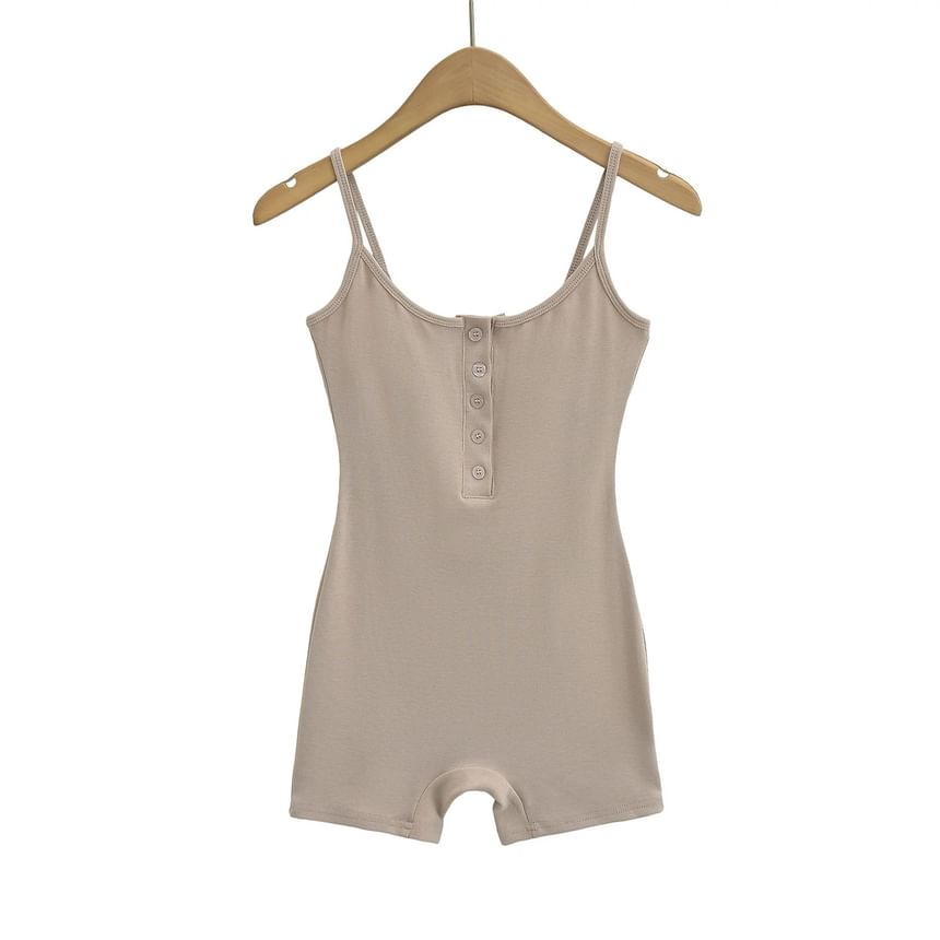 Reknovine - Spaghettiband Henley Effen Romper