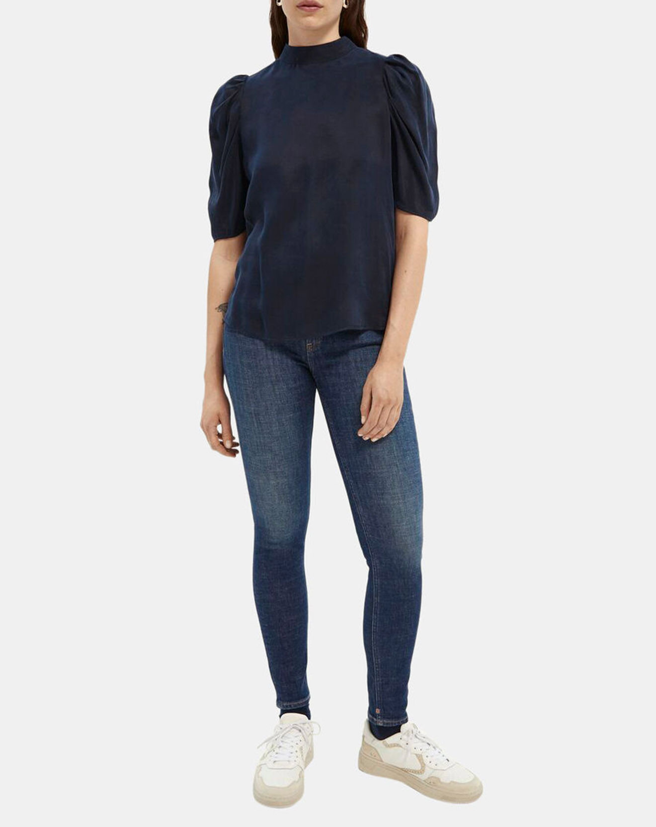 Scotch & Soda Jean Skinny Bohemienne Tr bleu foncé