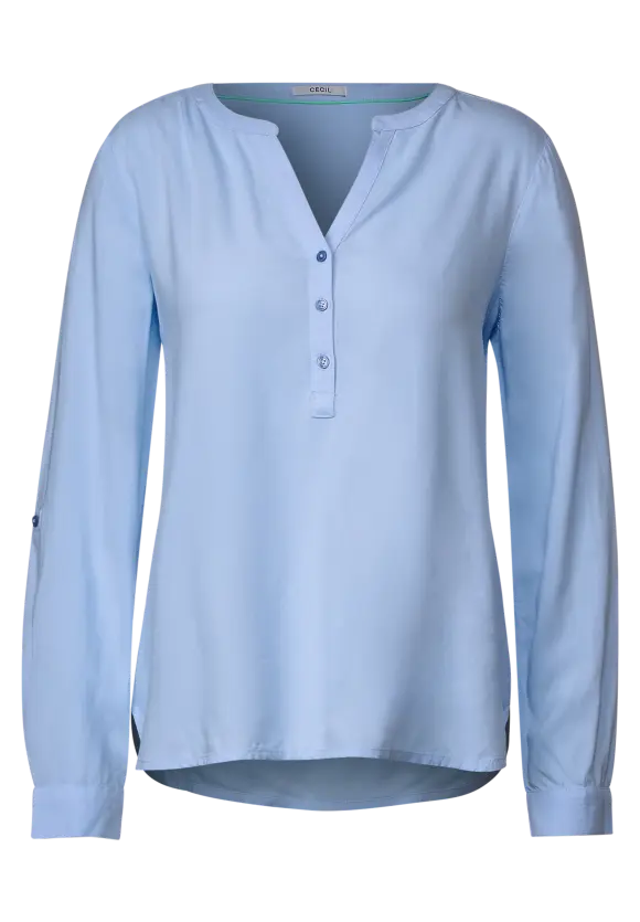 Bluse in Unifarbe - soft blouse blue