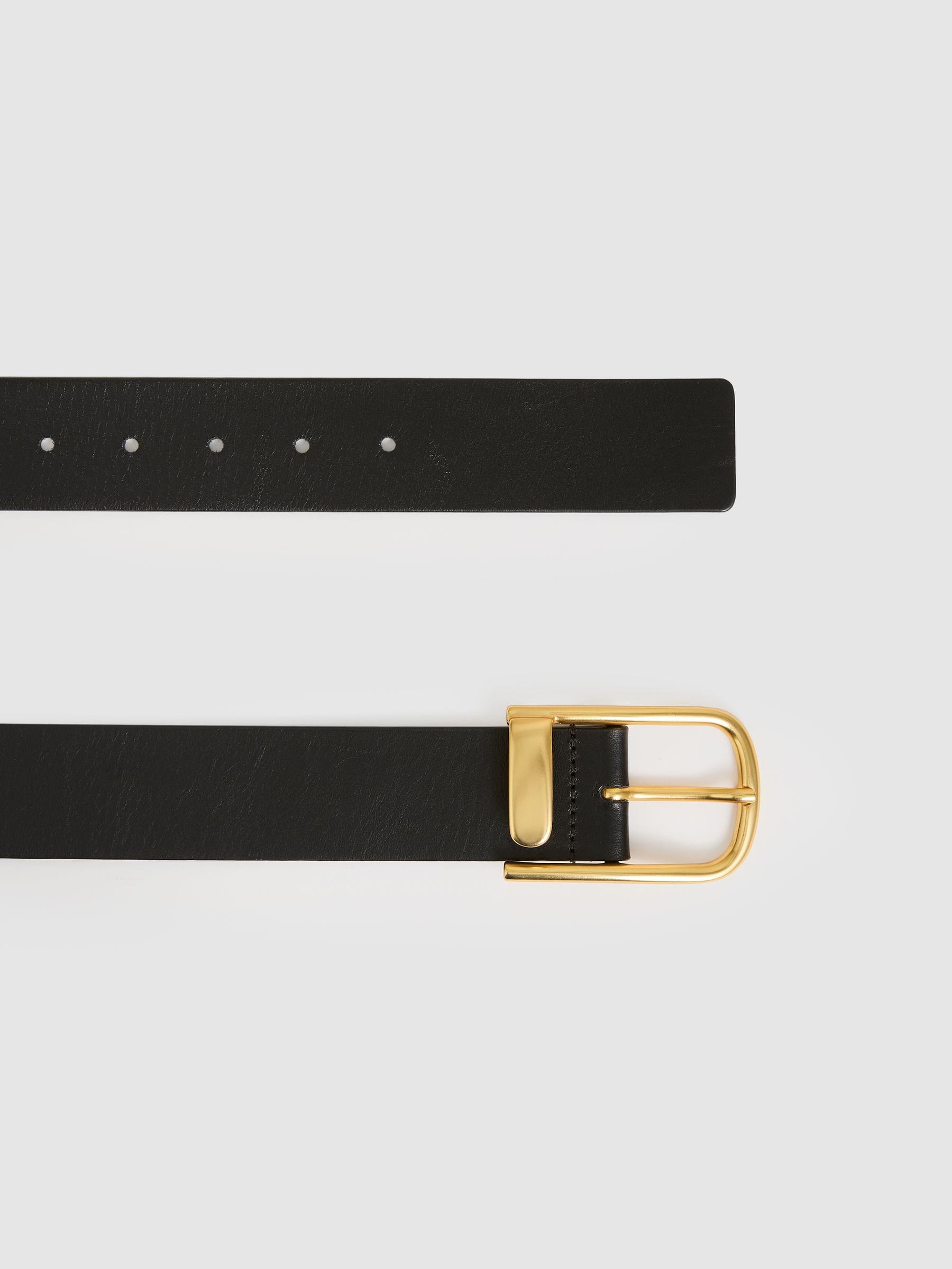 Zwart - Reiss Iyla leren riem met halve gesp