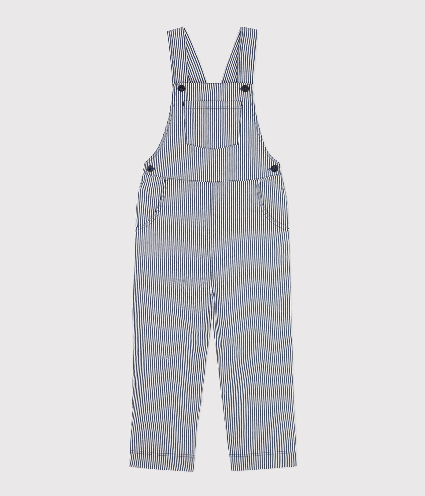 Salopette en toile de coton rayée enfant fille