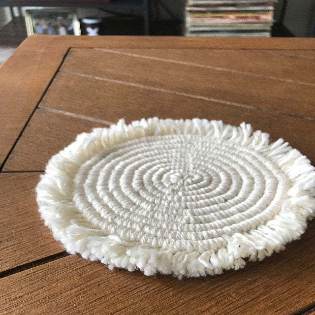 (Ø28cm) Makramee Deko Schüssel Untersetzer Hygge Lifestyle Tisch Unterlage Boho Accessoire