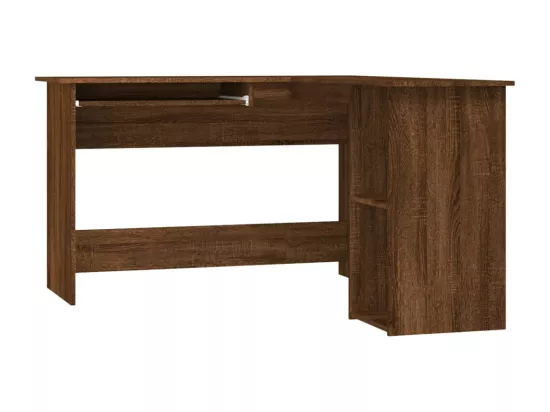 Bureau d'angle chêne marron 120x140x75 cm bois d'ingénierie