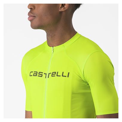 Maillot Manches Courtes Castelli Elements Jaune Fluo