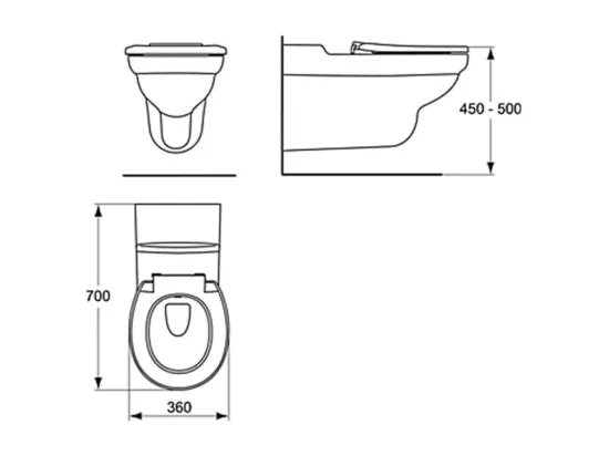 PORCHER WC suspendu PMR sans bride Matura 2