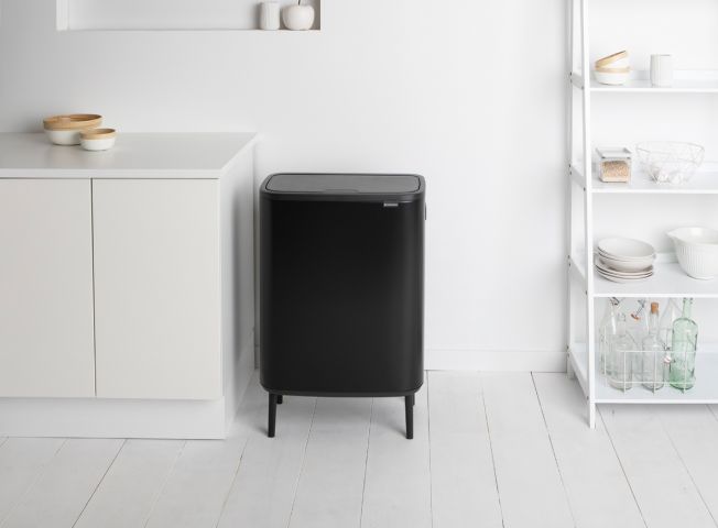 Bo Touch Bin Hi, met 1 binnenemmer, 60 liter - Matt Black