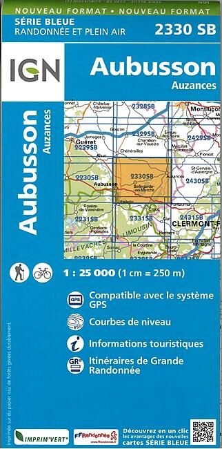 IGN - 2330 SB AUBUSSON AUZANCES 1 25 000