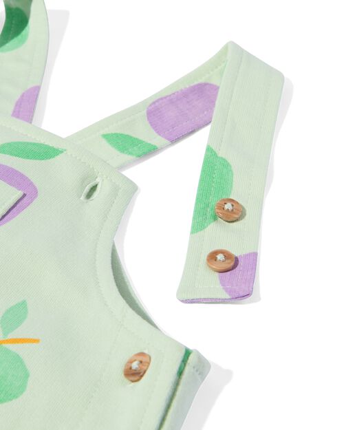 salopette nouveau-né pommes vert menthe