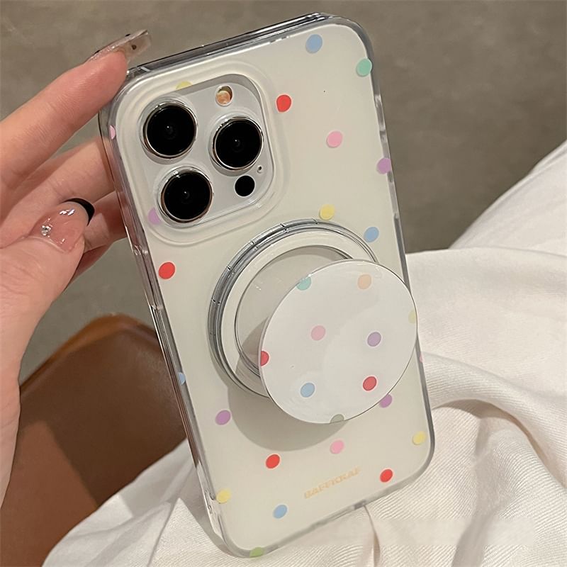 Telefoon in de Shell - Polka Dot MagSafe-telefoonhoesje - iPhone 15 Pro Max / 15 Pro / 15 Plus / 15 / 14 Pro Max / 14 Pro / 14 Plus / 14 / 13 Pro Max / 13 Pro / 13 / 13 mini / 12 Pro Max / 12 Pro / 12