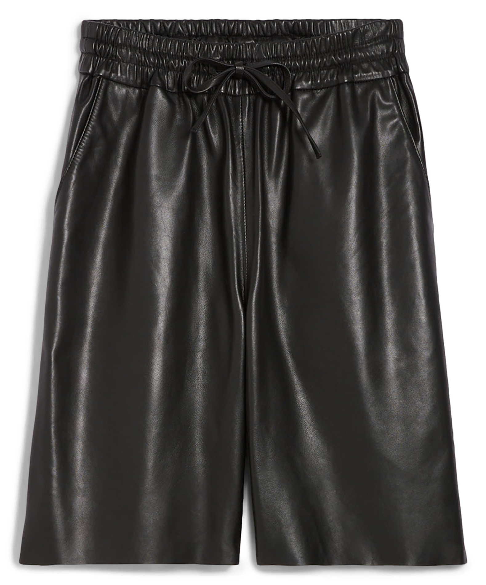 DAMON - Short droit en cuir | Noir