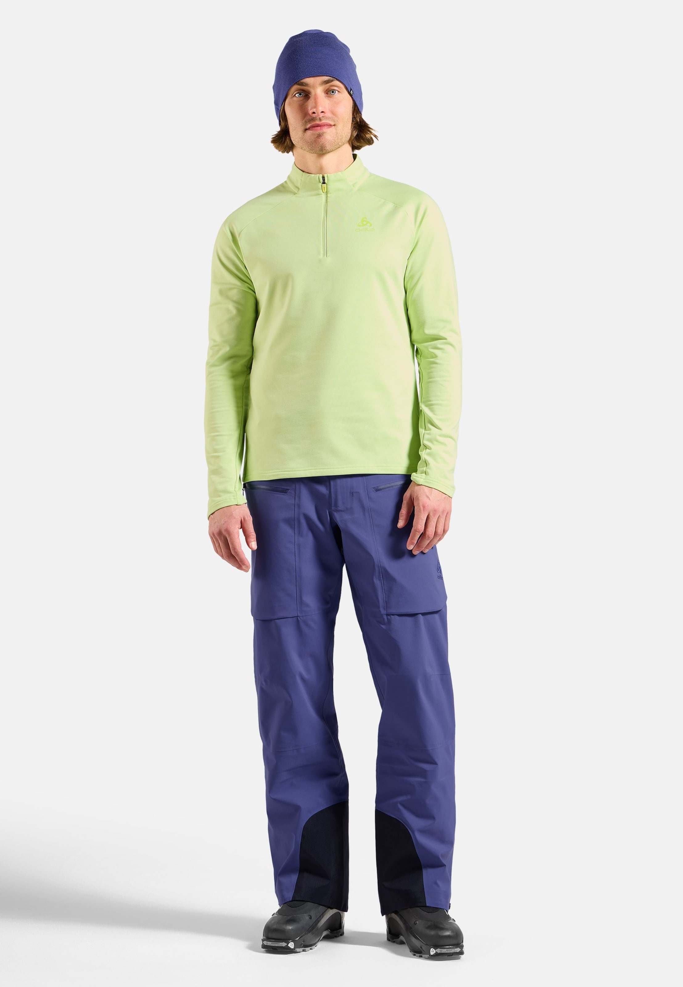 Essentials Light Mid Layer mit Halbreissverschluss in shadow lime