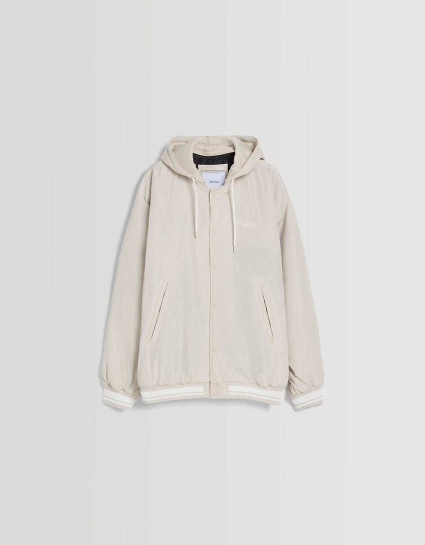 Jaqueta bomber puffer com capuz