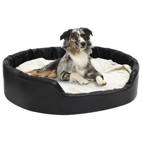 Sofá Vidaxl com almofada lavável, preto e branco, para animais de estimação.