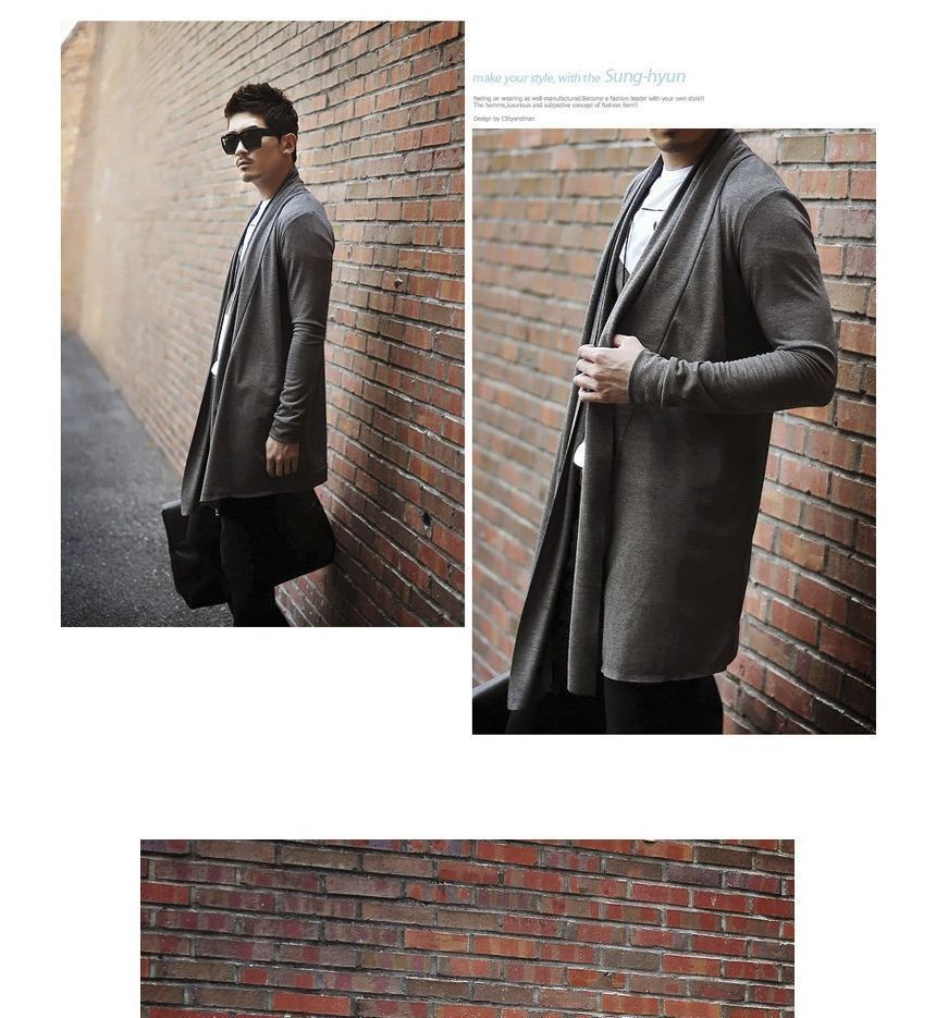 FORSETI - Effen lange cardigan met open voorkant