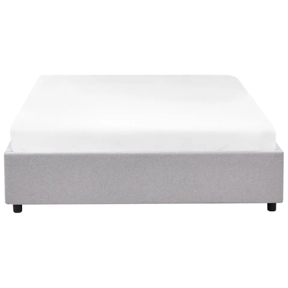 PRADES - Bed met opbergruimte - Lichtgrijs - 140 x 200 cm - Polyester