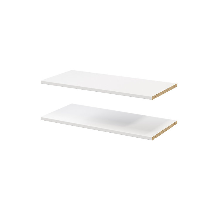 2 tablettes blanches GoodHome Atomia L. 71,4 x P. 33,2 cm