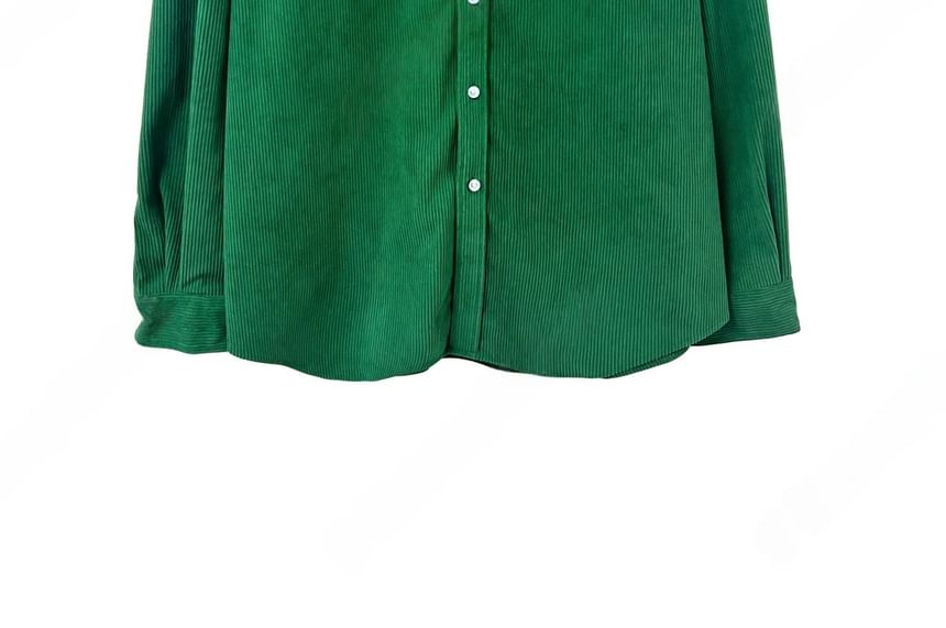 SeoulPop - Losvallend corduroy overhemd met lange mouwen