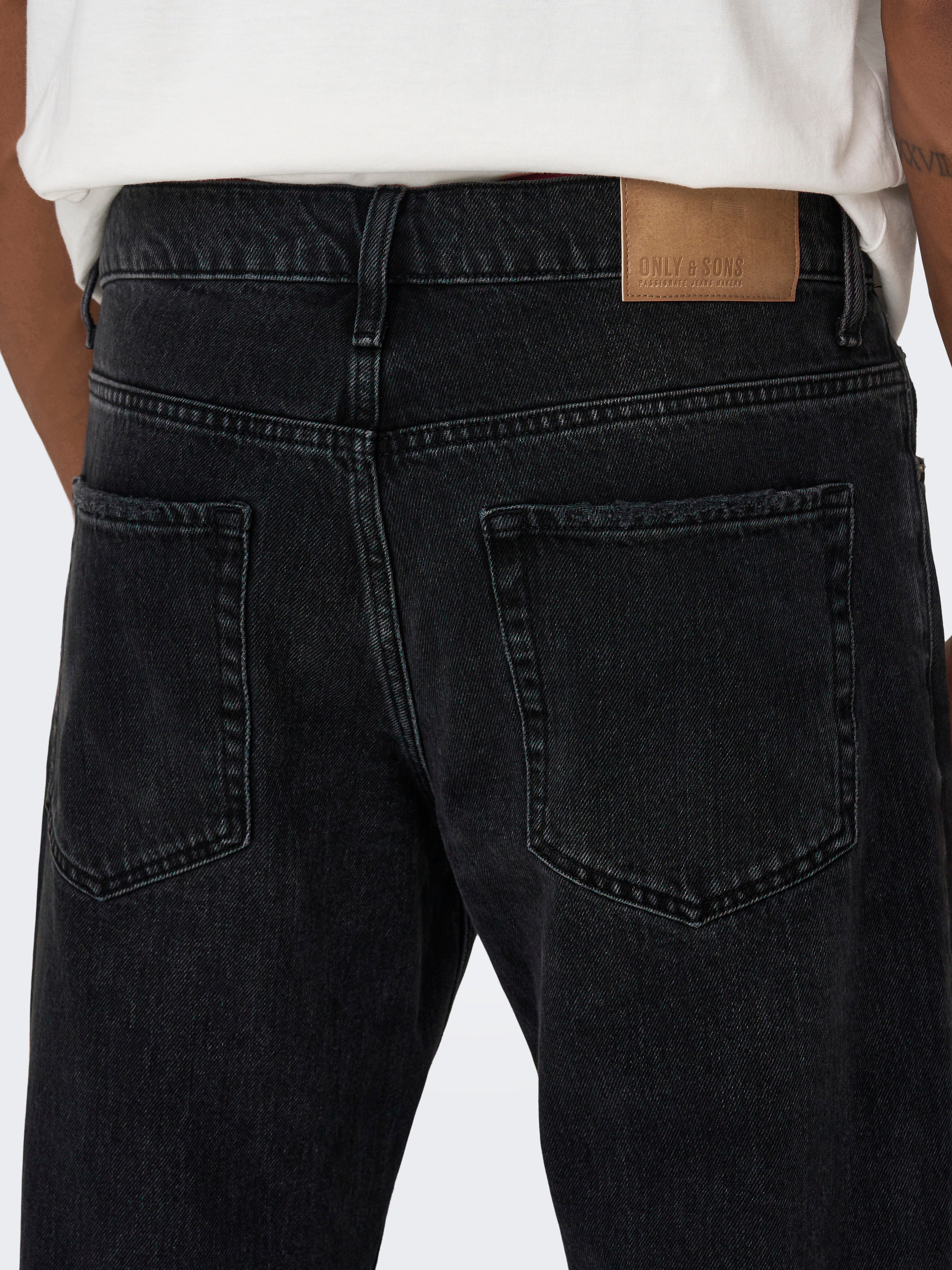 ONSEDGE Mid Rise Gerade geschnitten Jeans Black Denim
