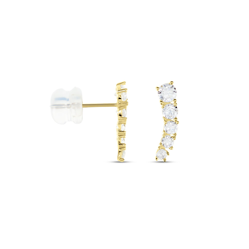 Boucles D'oreilles Puces Or Jaune Anaca Oxydes De Zirconium