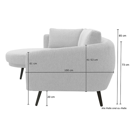 DOMO collection Loungesofa »Toledo«, links, beige