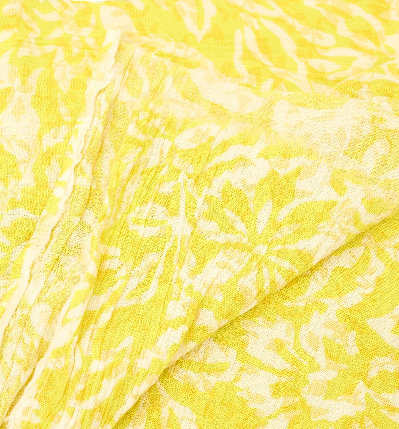 Coupon de 3 m viscose crinkle - Imprimé jaune