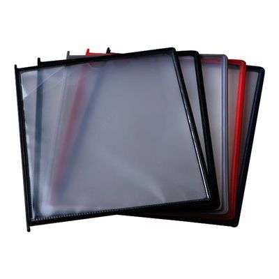 Promocome - 10 Pochettes A4 pour lutrin - cadre en plastique rigide - gris