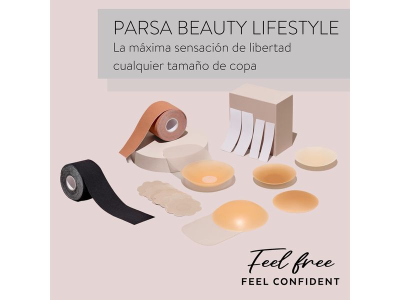 Parsa Beauty Silikon Nippel Pads helles nude 2 Stück Unsichtbarer Halt für jedes Outfit