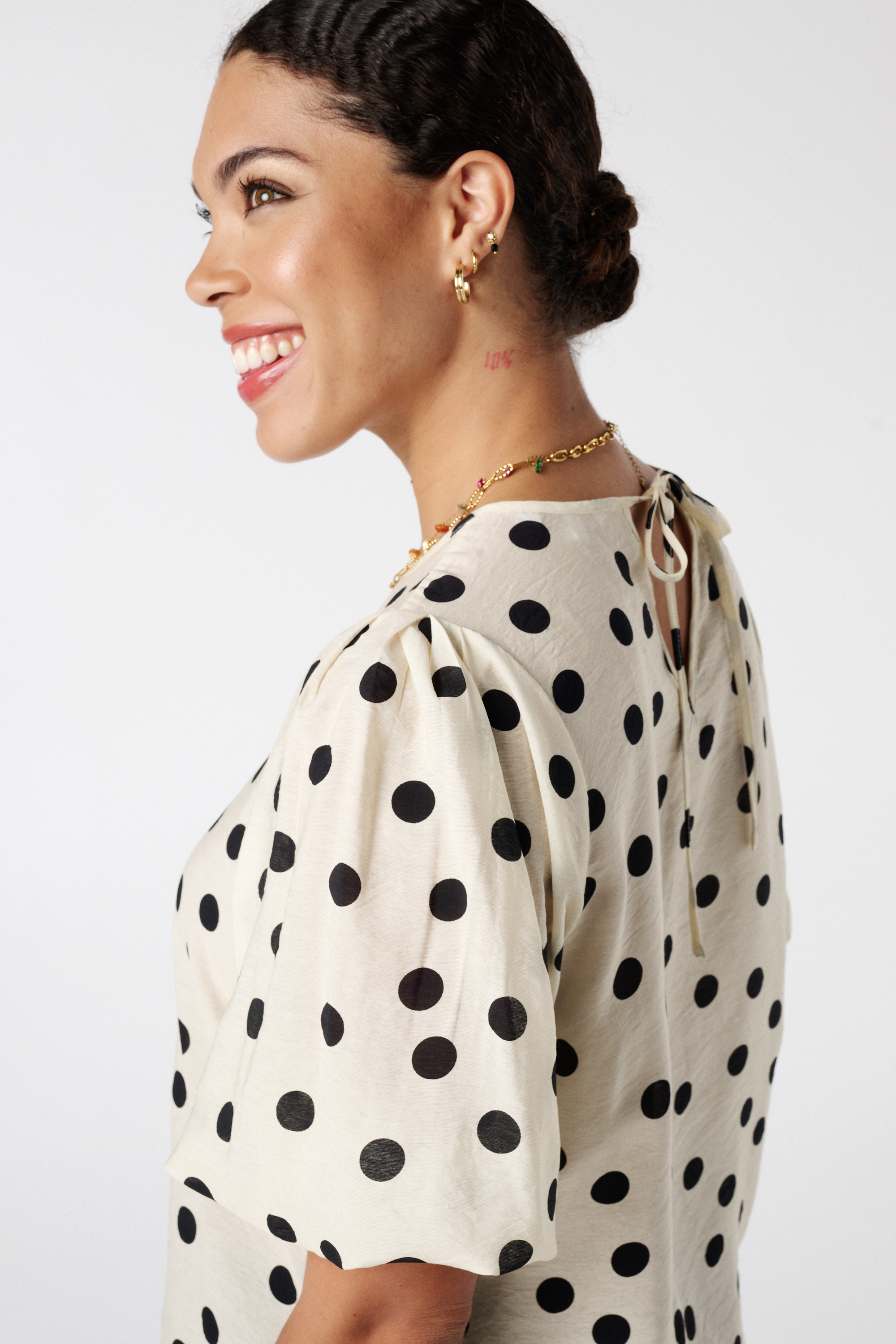 Blouse met stippen Multi Neutraal