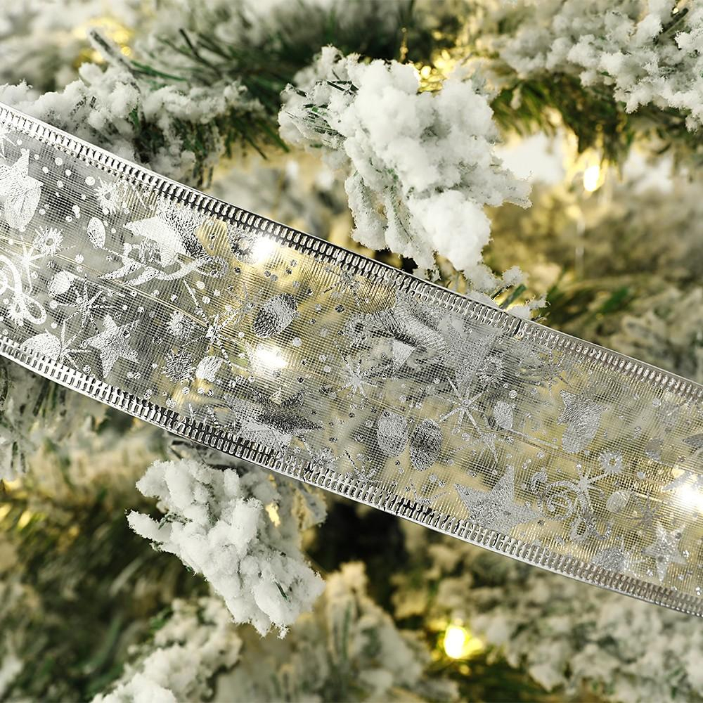 (5m) 50 LED's Weihnachts Deko Lichterkette Baumschmuck Band Beleuchtung (Batteriebetrieben) - Bunt / Silber