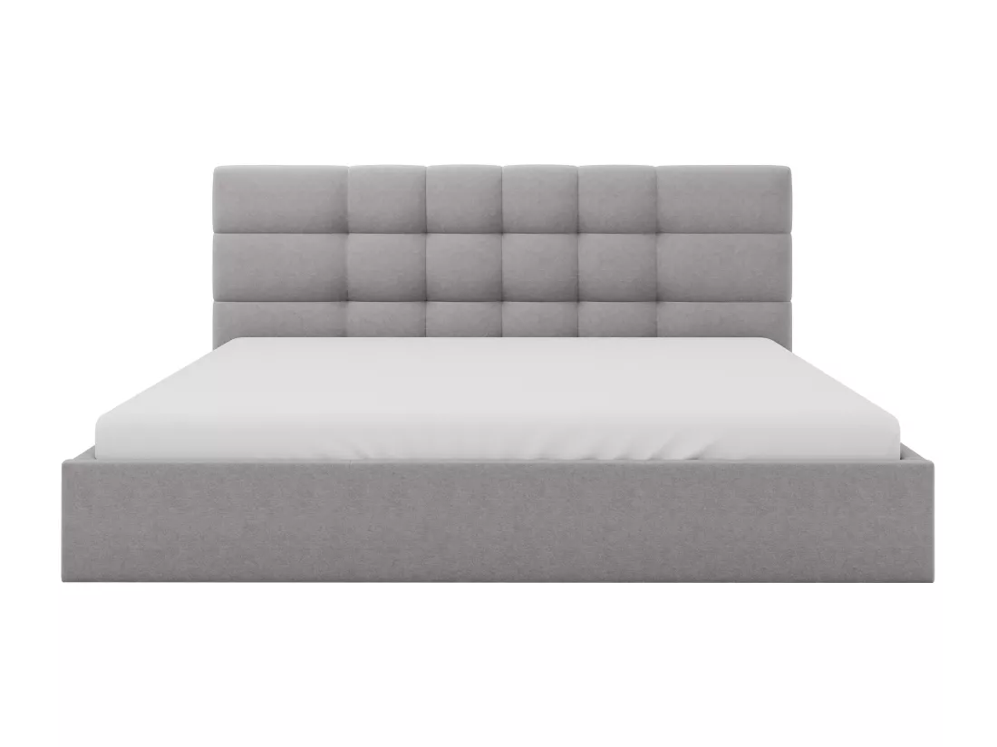 Lit coffre 200 x 200 cm - Tissu - Gris - ELIAVA de Pascal Morabito