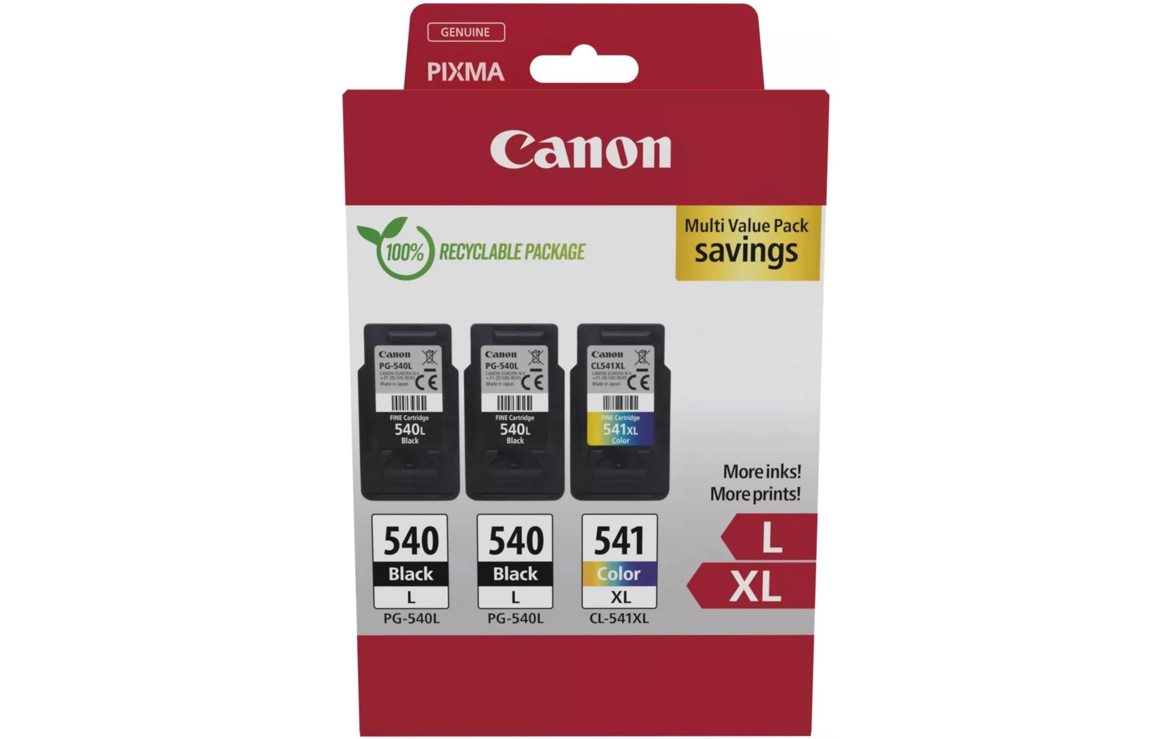 Canon Tintenpatrone »2xPG-540L/1xCL-541XL 3er Pack Black/Cyan/Magenta/Yellow«