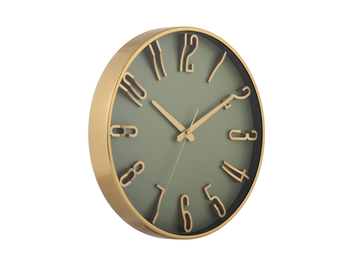 Wall clock Elevated Glam metallic jungle green