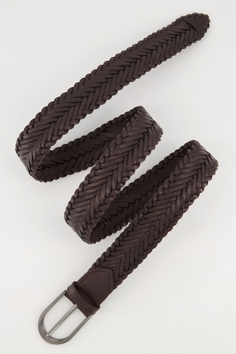 Ledergürtel, geflochten, Metallic-Schließe